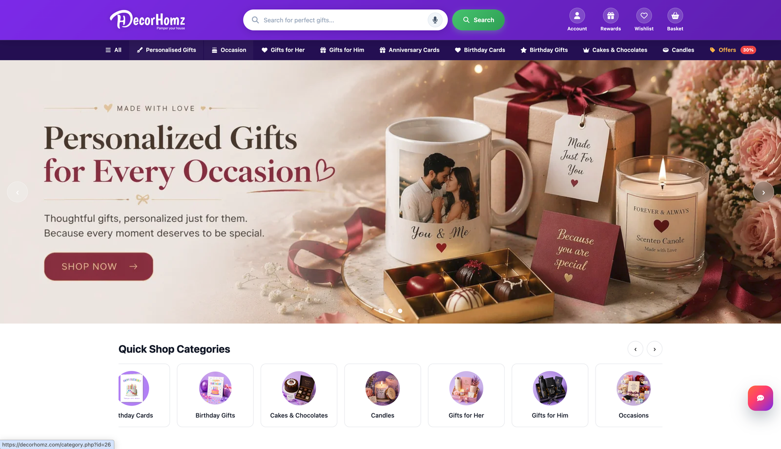 Decor Homz website preview