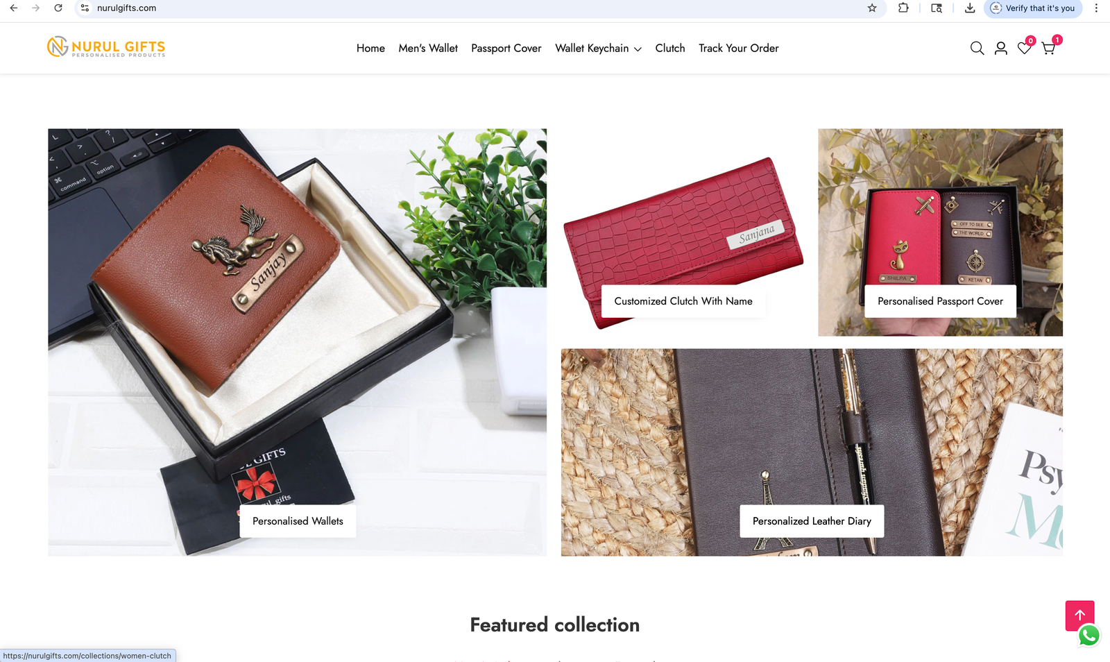 Nurul Gifts website preview