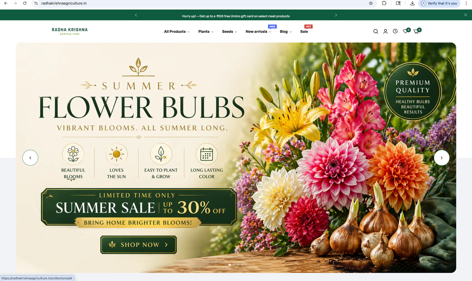 Radha Krishna Agriculture website preview