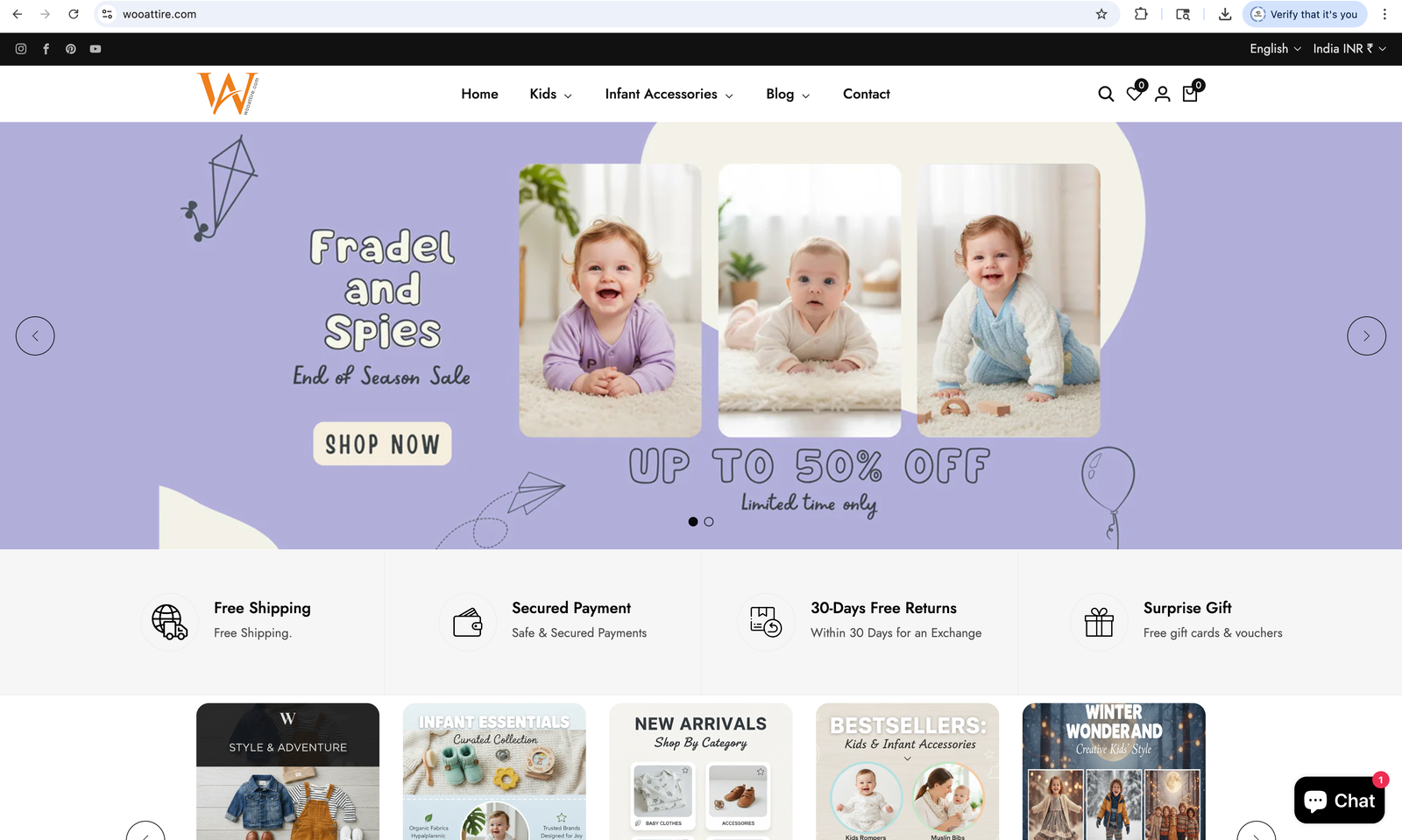 Woo Attire website preview